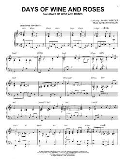 page one of Days Of Wine And Roses [Jazz version] (Piano Solo)