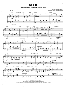 page one of Alfie [Jazz version] (Piano Solo)