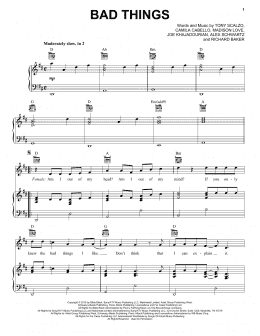 page one of Bad Things (Piano, Vocal & Guitar Chords (Right-Hand Melody))