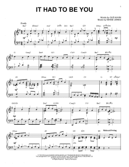 page one of It Had To Be You [Jazz version] (Piano Solo)