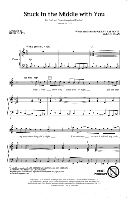 page one of Stuck In The Middle With You (SAB Choir)