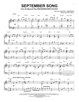 page one of September Song [Jazz version] (Piano Solo)
