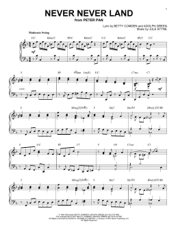 page one of Never Never Land [Jazz version] (Piano Solo)