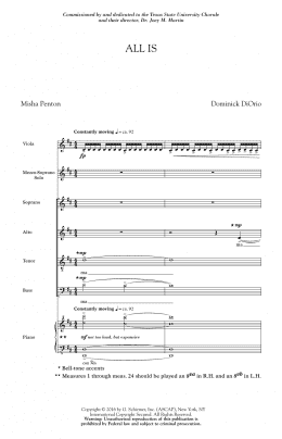 page one of All Is (SATB Choir)