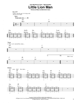 page one of Little Lion Man (Banjo Tab)