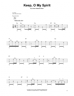page one of Keep, O My Spirit (Banjo Tab)