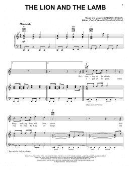 page one of The Lion And The Lamb (Piano, Vocal & Guitar Chords (Right-Hand Melody))