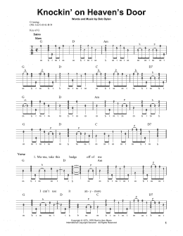page one of Knockin' On Heaven's Door (Banjo Tab)
