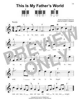 page one of This Is My Father's World (Super Easy Piano)