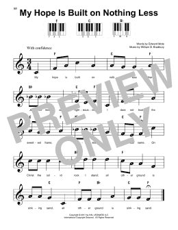 page one of My Hope Is Built On Nothing Less (Super Easy Piano)