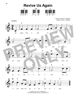 page one of Revive Us Again (Super Easy Piano)