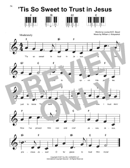 page one of 'Tis So Sweet To Trust In Jesus (Super Easy Piano)