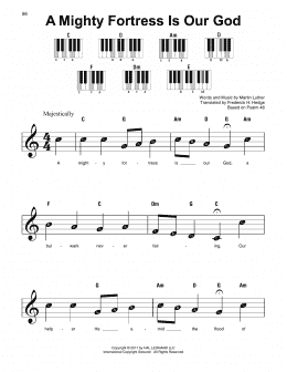 page one of A Mighty Fortress Is Our God (Super Easy Piano)