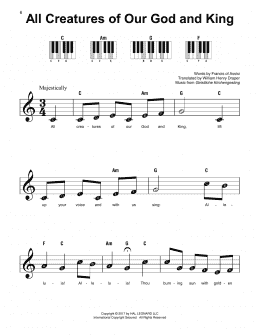 page one of All Creatures Of Our God And King (Super Easy Piano)