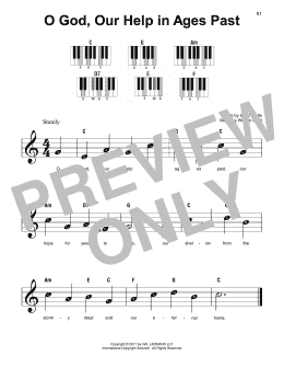 page one of O God, Our Help In Ages Past (Super Easy Piano)