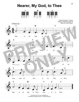 page one of Nearer, My God, To Thee (Super Easy Piano)