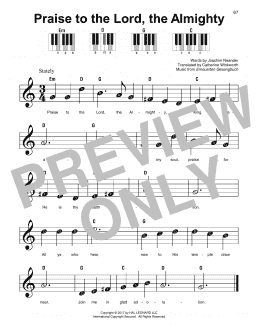 page one of Praise To The Lord, The Almighty (Super Easy Piano)