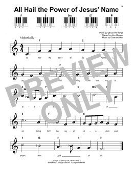 page one of All Hail The Power Of Jesus' Name (Super Easy Piano)