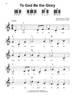 page one of To God Be The Glory (Super Easy Piano)
