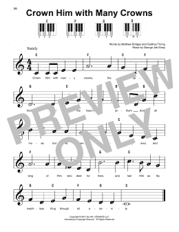 page one of Crown Him With Many Crowns (Super Easy Piano)