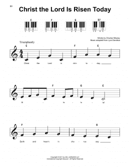 page one of Christ The Lord Is Risen Today (Super Easy Piano)