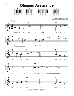 page one of Blessed Assurance (Super Easy Piano)