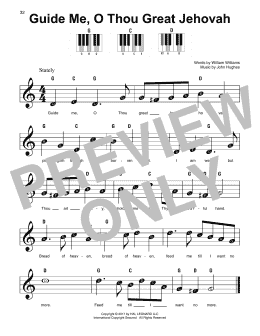 page one of Guide Me, O Thou Great Jehovah (Super Easy Piano)