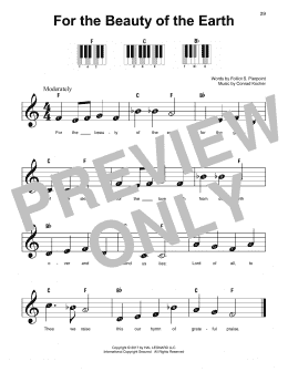 page one of For The Beauty Of The Earth (Super Easy Piano)