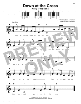 page one of Down At The Cross (Glory To His Name) (Super Easy Piano)