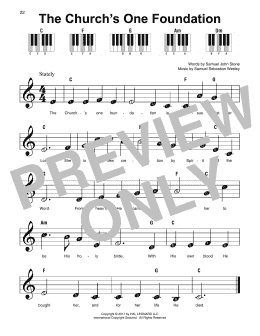 page one of The Church's One Foundation (Super Easy Piano)