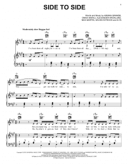 page one of Side To Side (Piano, Vocal & Guitar Chords (Right-Hand Melody))