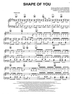 page one of Shape Of You (Piano, Vocal & Guitar Chords (Right-Hand Melody))