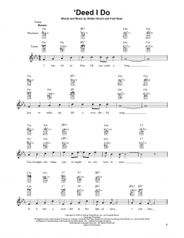 page one of 'Deed I Do (Banjo Tab)