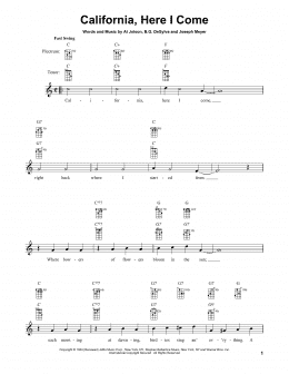 page one of California, Here I Come (Banjo Tab)