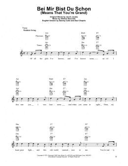 page one of Bei Mir Bist Du Schon (Means That You're Grand) (Banjo Tab)