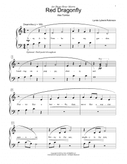 page one of Red Dragonfly (Educational Piano)