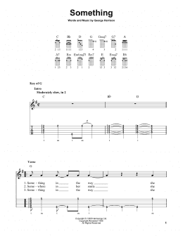 page one of Something (Banjo Tab)