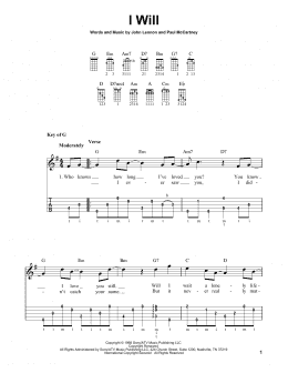 page one of I Will (Banjo Tab)
