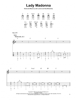 page one of Lady Madonna (Banjo Tab)