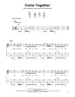 page one of Come Together (Banjo Tab)