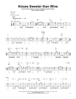 page one of Kisses Sweeter Than Wine (Banjo Tab)