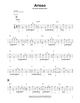 page one of Arioso (arr. Mark Phillips) (Banjo Tab)
