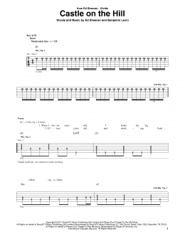 page one of Castle On The Hill (Guitar Rhythm Tab)