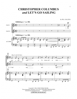 page one of Christopher Columbus & Let's Go Sailing (Vocal Duet)