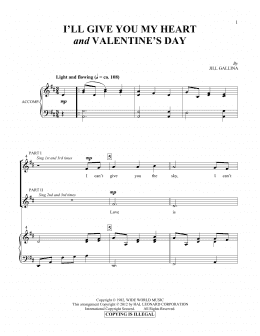 page one of I'll Give You My Heart & Valentine's Day (Vocal Duet)