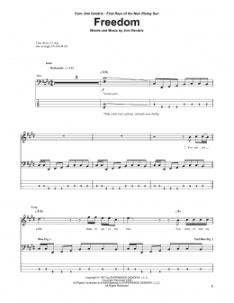 page one of Freedom (Bass Guitar Tab)
