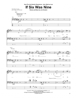 page one of If Six Was Nine (Bass Guitar Tab)