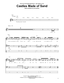 page one of Castles Made Of Sand (Bass Guitar Tab)