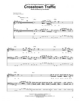 page one of Crosstown Traffic (Bass Guitar Tab)