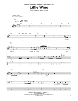 page one of Little Wing (Bass Guitar Tab)
